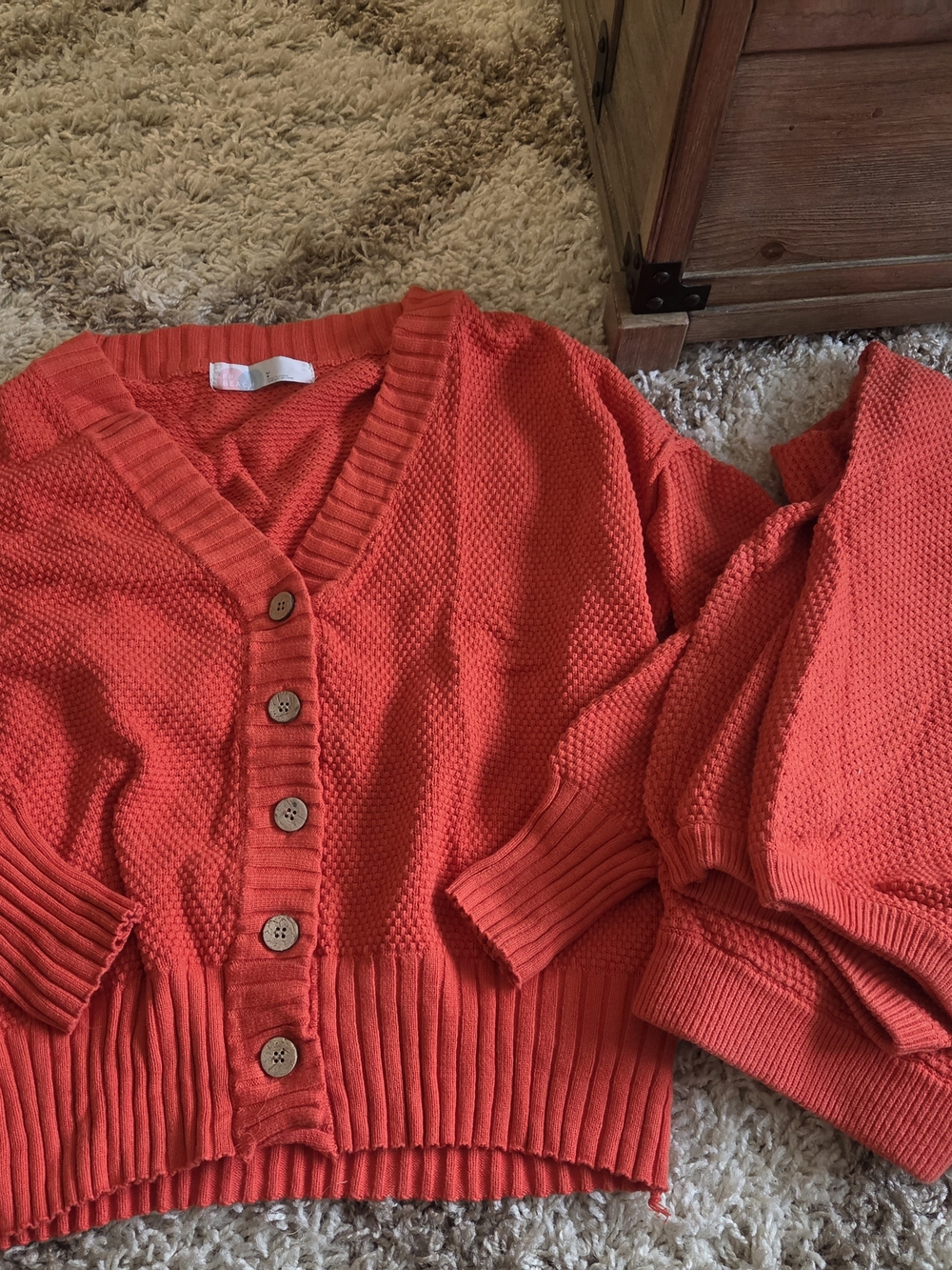 Free people Hailee Cardi Set red/orange. 2 piece set!